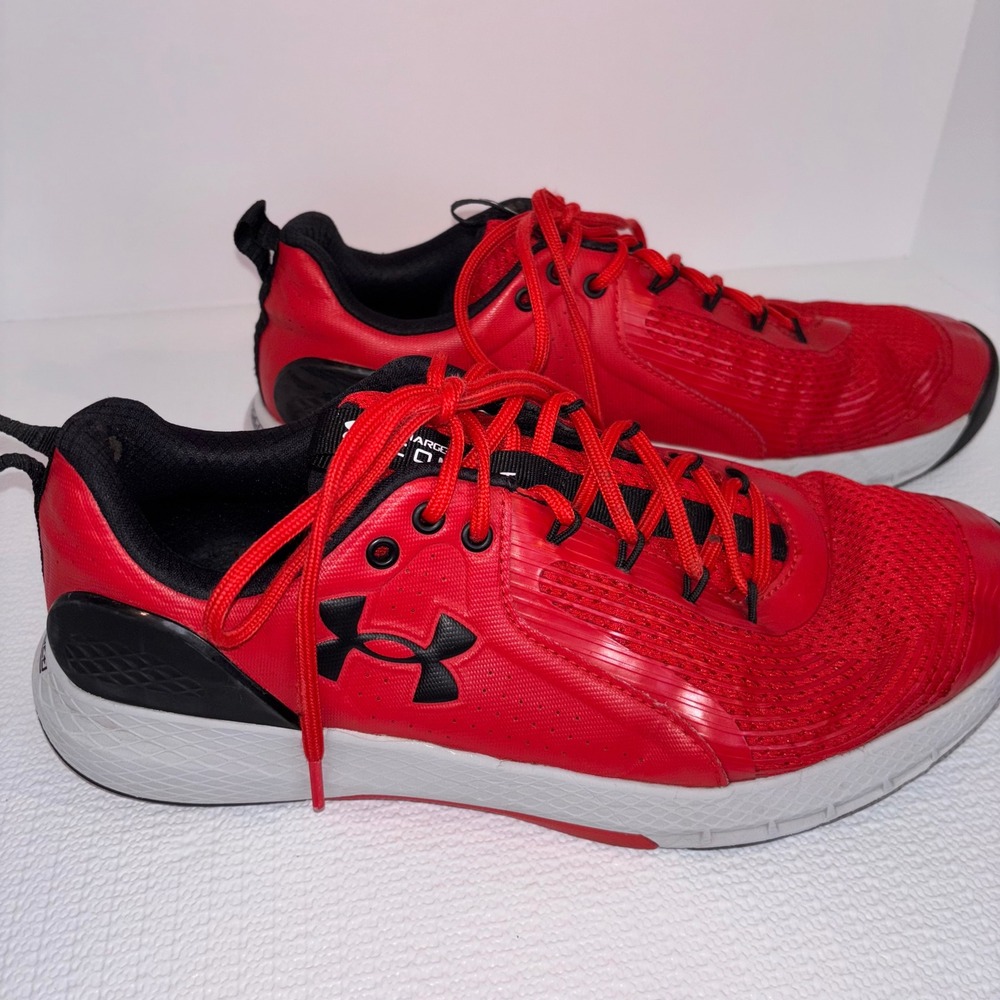Under Armour Mens Charged RC Running‎ Shoes Sneakers Red Black Athletic Size 12